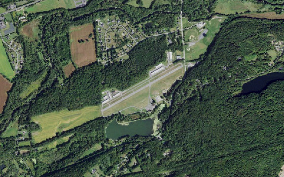 Overhead aerial view of Blairstown Airport.
