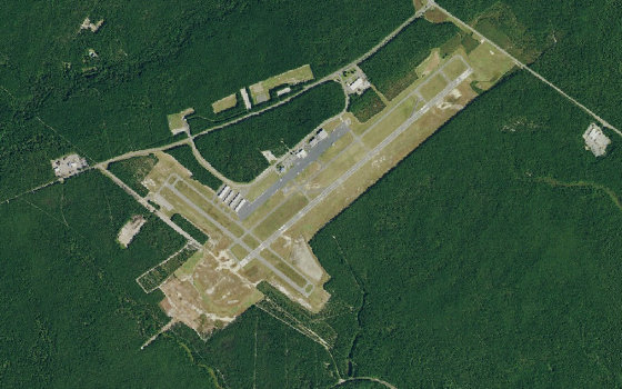 Overhead aerial view of Ocean County Airport.