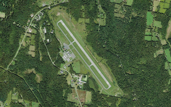 Overhead aerial view of Sullivan County International Airport.